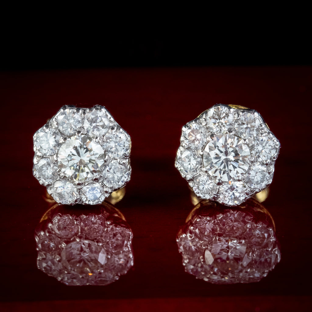 Vintage 0.68ctw Diamond Buttercup Cluster Stud Earrings in 14K – Watch &  Jewelry Exchange
